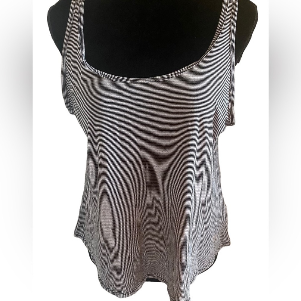 Balance Collective railroad stripe workout top sz L